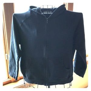 Liz Claiborne Black Hoodie Zip Sweatshirt